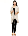 Look by M top Cream Cascades Basic Shawl Sweater Vest