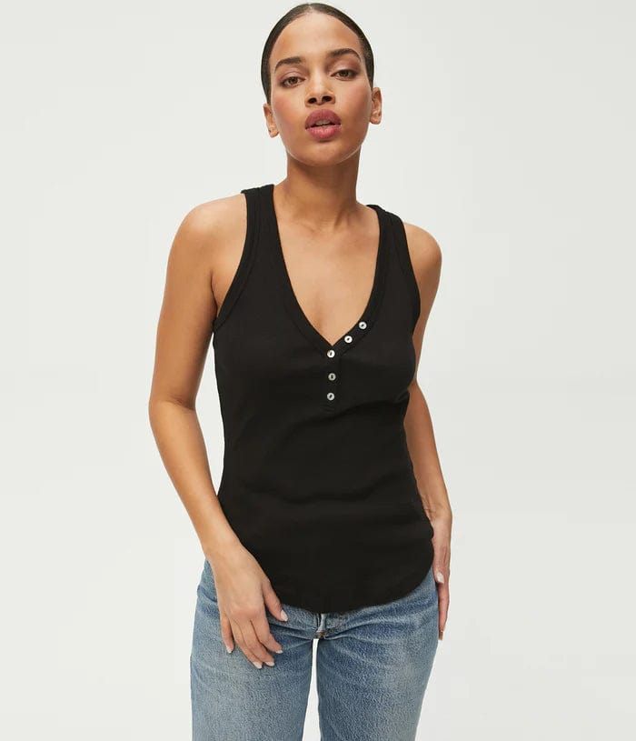 Michael Stars top Michael Stars Luna Y Neck Henley Tank