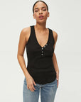 Michael Stars top Michael Stars Luna Y Neck Henley Tank