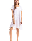 Nusantara Dress White / Small/Medium Thai Cotton One Pocket Tunic Dress