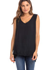 Nusantara top Black / Small/Medium Thai Cotton V-neck Tank