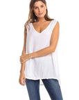 Nusantara top White / Small/Medium Thai Cotton V-neck Tank