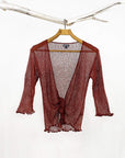 Tanami shawl Mahogany Lightweight Knit Cross Front Shrug