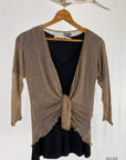 Tanami shawl Mink Lightweight Knit Cross Front Shrug