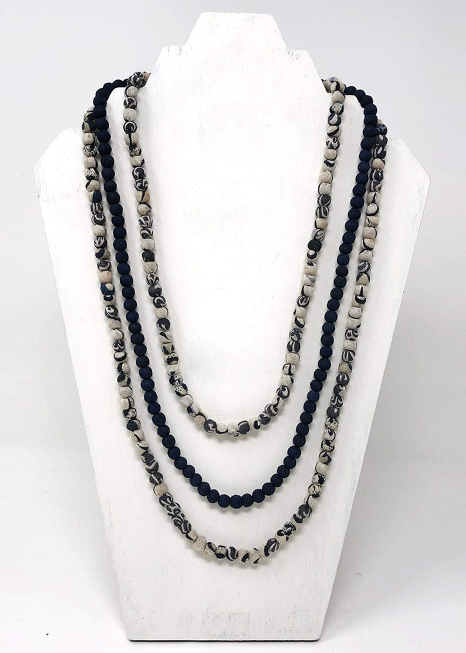 World Finds Necklace Kantha Indigo Layered Necklace